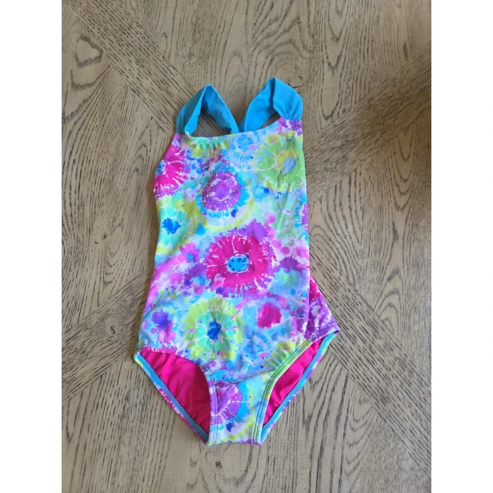 xhilaration Swimsuit Girls Kids Size Small Size 6 6X Tye Dye New One Piece